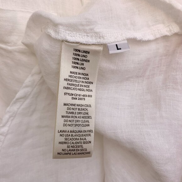 Cloth & Stone‎ White Linen Sleeveless Button Down Tunic Oversized Large - Picture 6 of 9